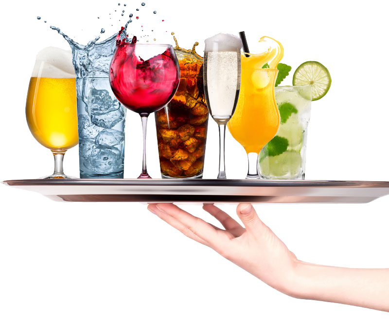 serving tray with drinks